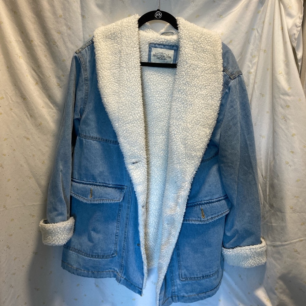 Fuzzy Lined Denim Jacket